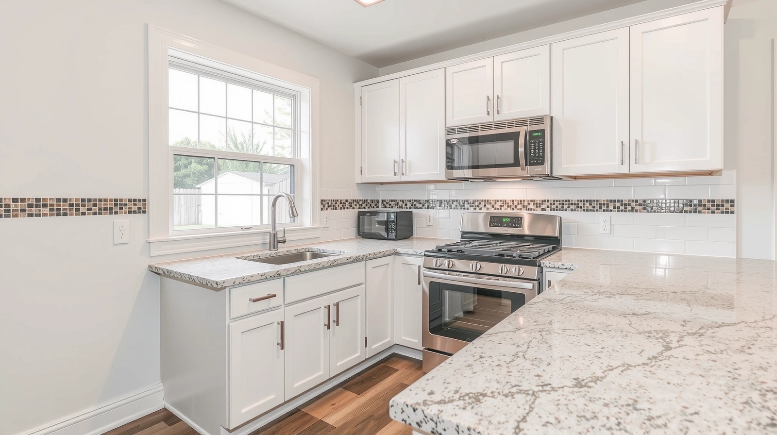 Sparkling clean kitchen counter after professional cleaning