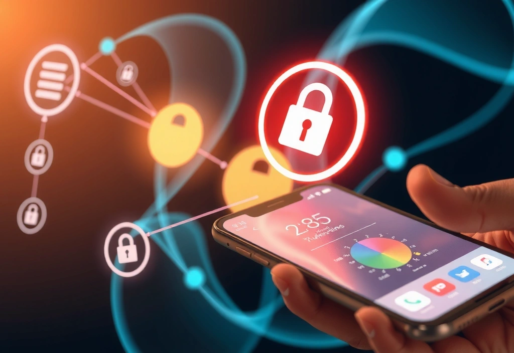 Secure data transfer illustration with encrypted files