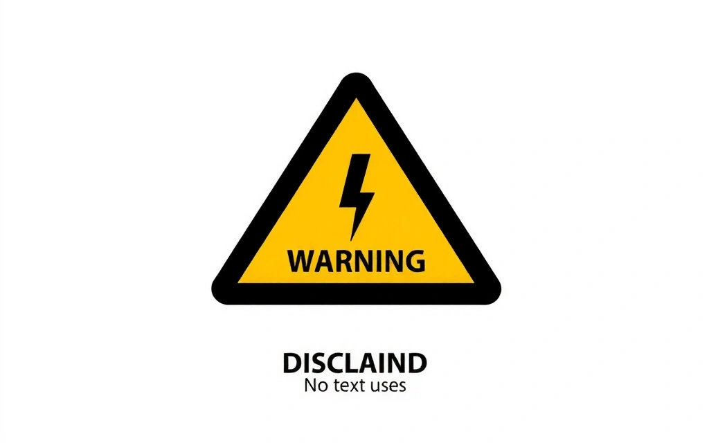 Warning sign or caution triangle, symbolizing a disclaimer